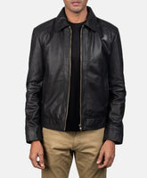 Iron Drift Black Zipper Leather Jacket